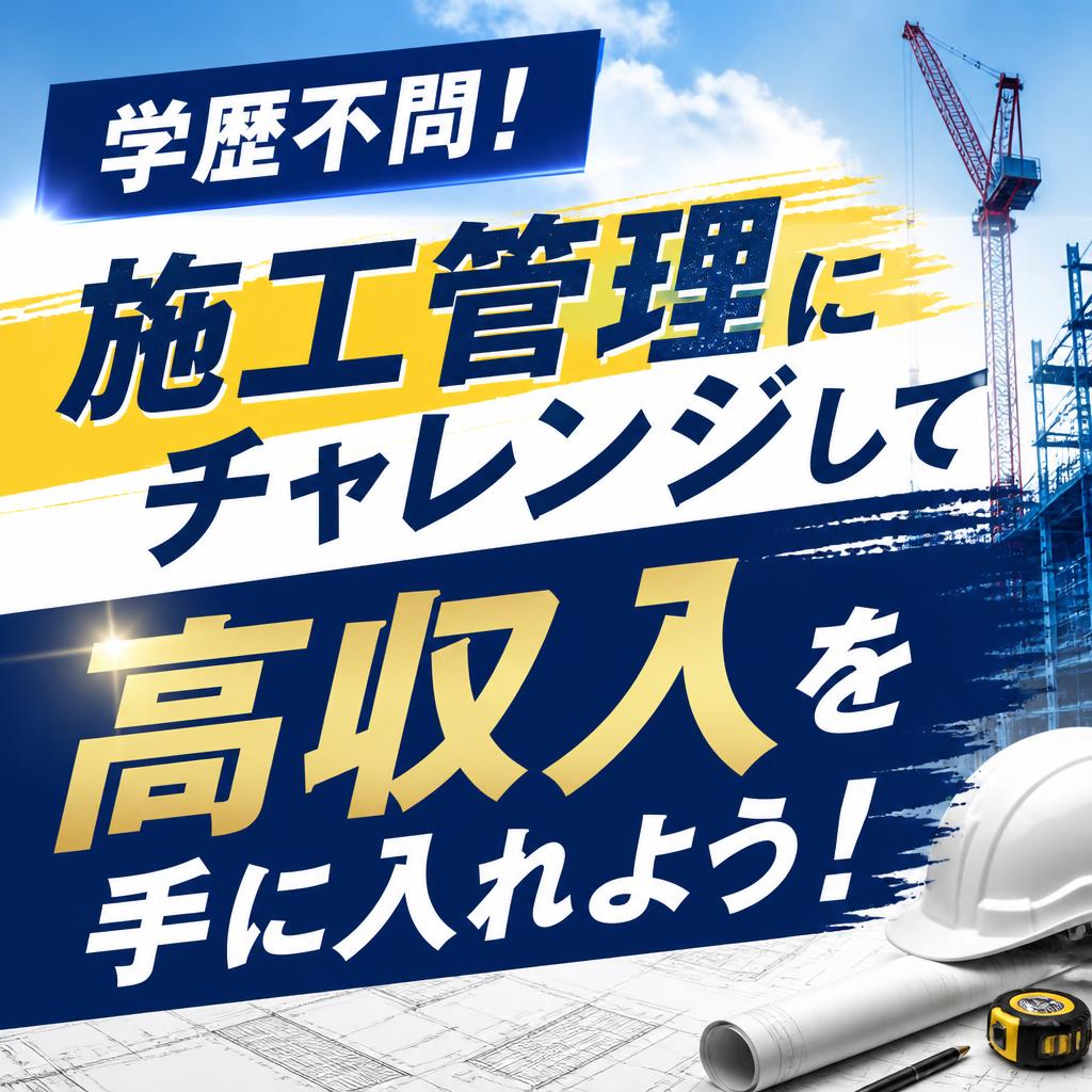 学歴不問！施工管理にチャレンジして高収入を手に入れよう！