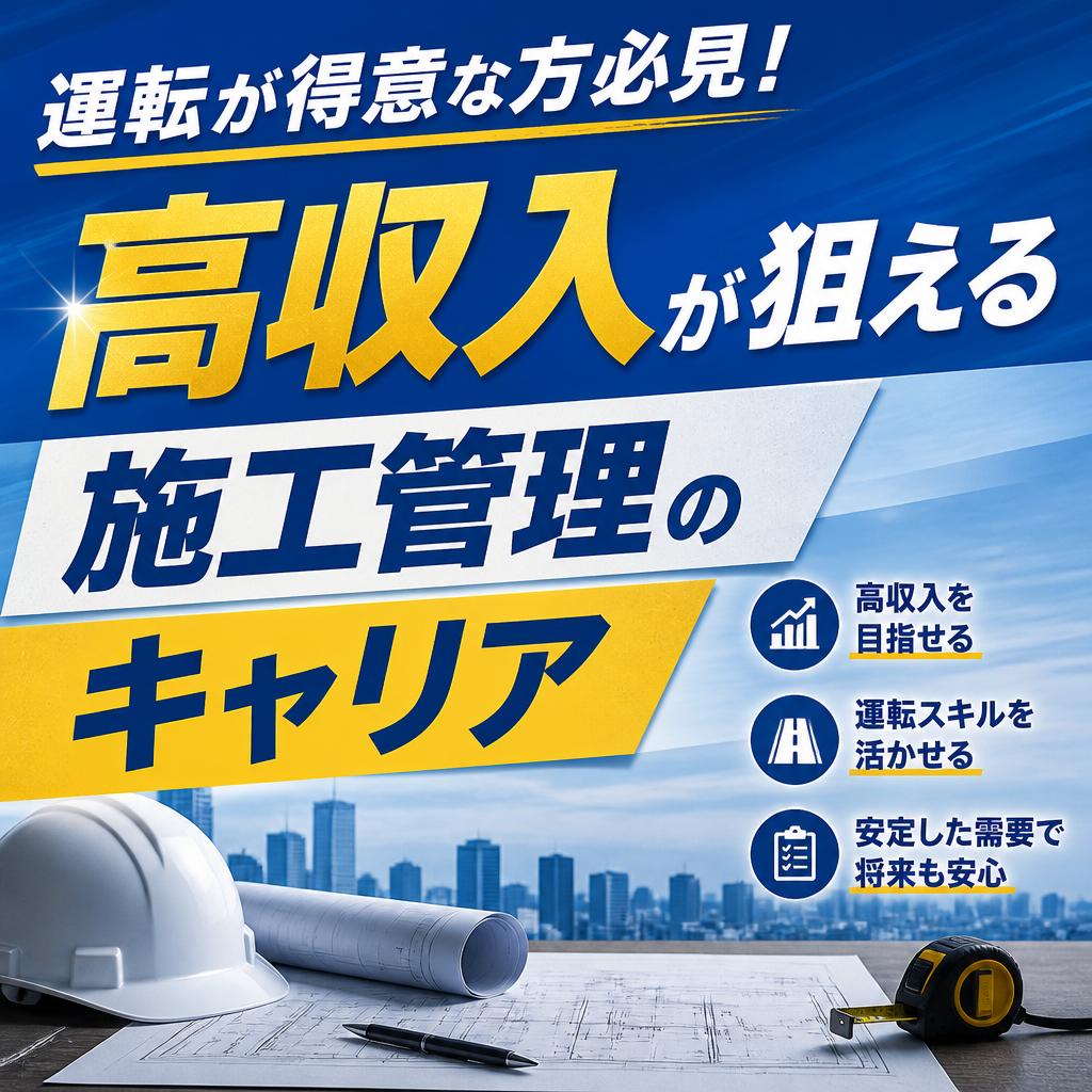 運転が得意な方必見！高収入が狙える施工管理のキャリア