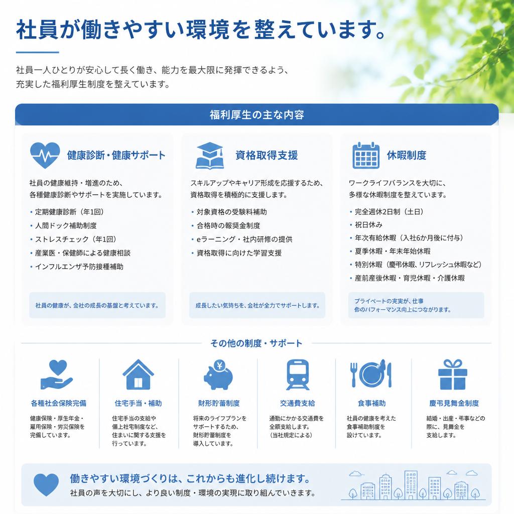 充実の福利厚生制度