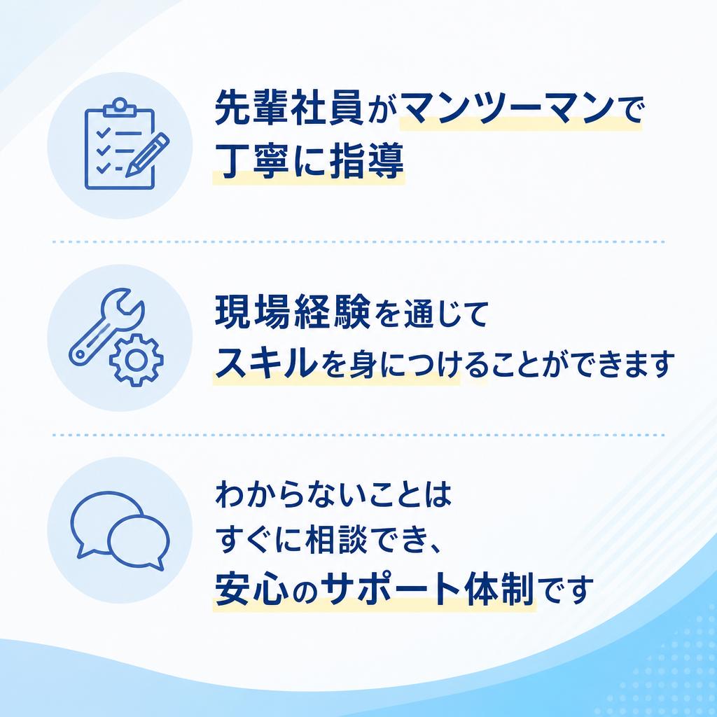 研修・サポート体制が充実