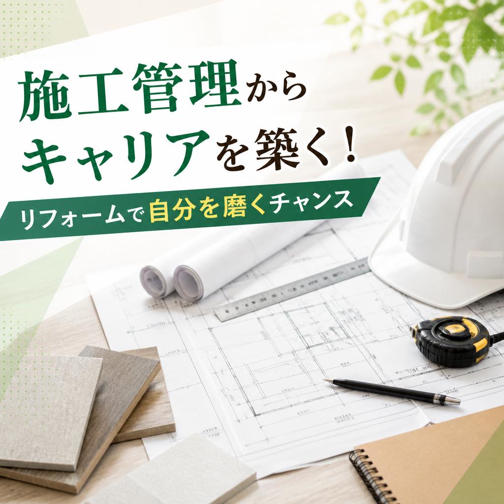 「施工管理からキャリアを築く！リフォームで自分を磨くチャンス」
