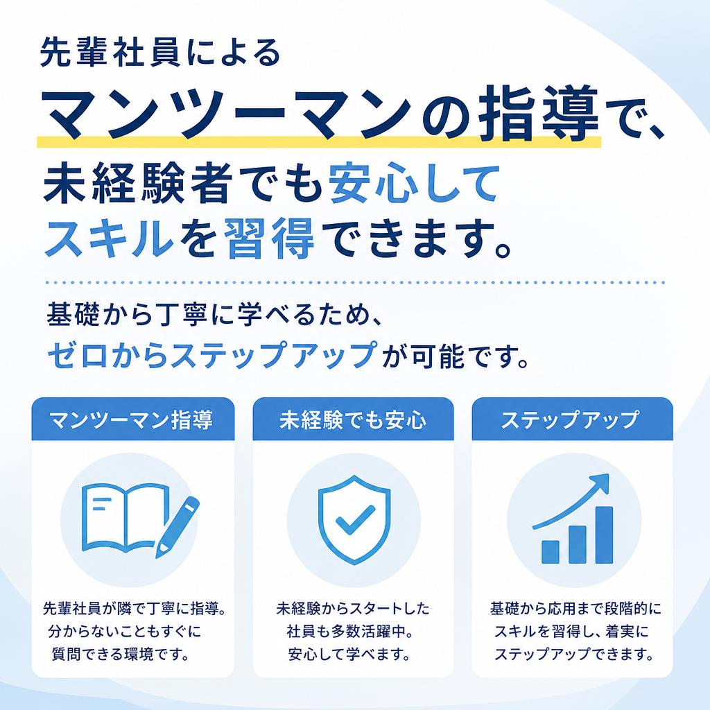 未経験者歓迎！充実した教育体制